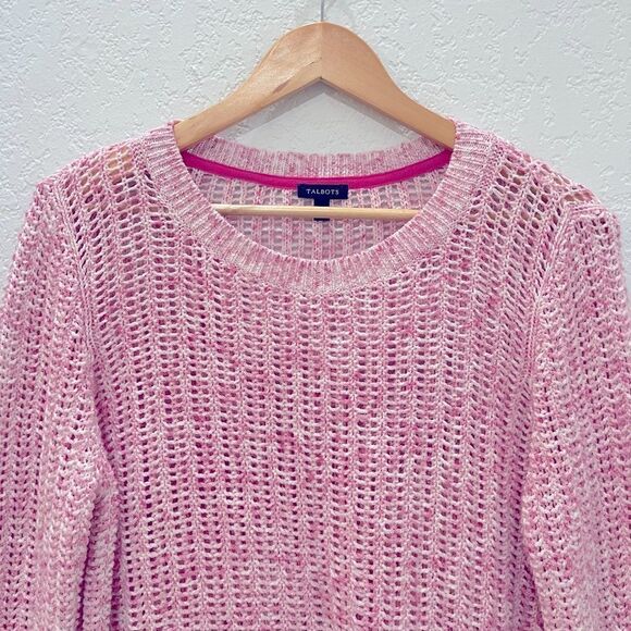 Talbots Crew Neck Pink Sweater Size Medium - Picture 2 of 7